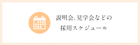 説明会、見学会などの採用スケジュール